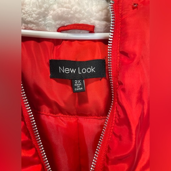 New Look Red Parka Fur Hooded Coat - Picture 3 of 13